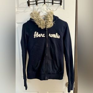 Abercrombie and Fitch fleece lined zip up sweater